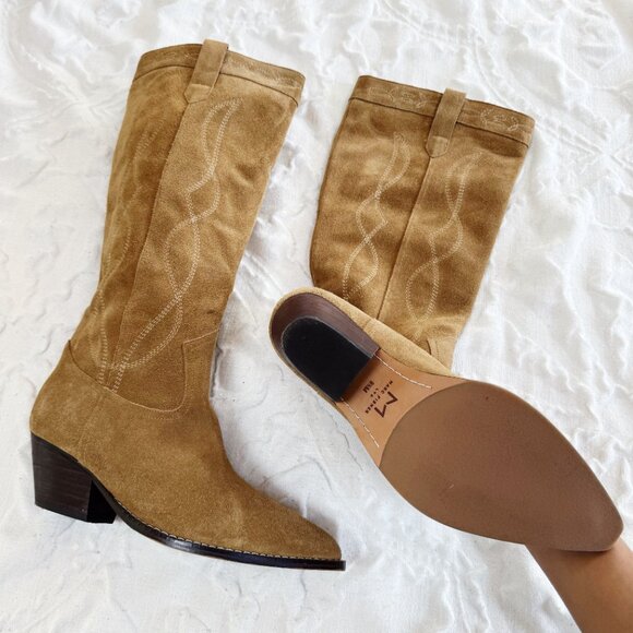 Marc Fisher Natural Edania Cowboy Boots Size 9.5 New - Picture 8 of 12